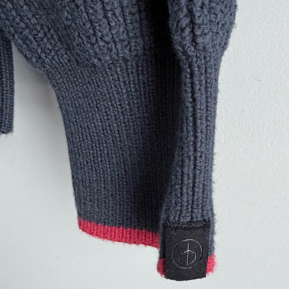 Rag & Bone Emory Intarsia Sweater Mens L Chevron Colorblock Cable Knit Cotton - Picture 10 of 15